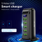 USLION 5-Port USB Ladegerät LED-Anzeige