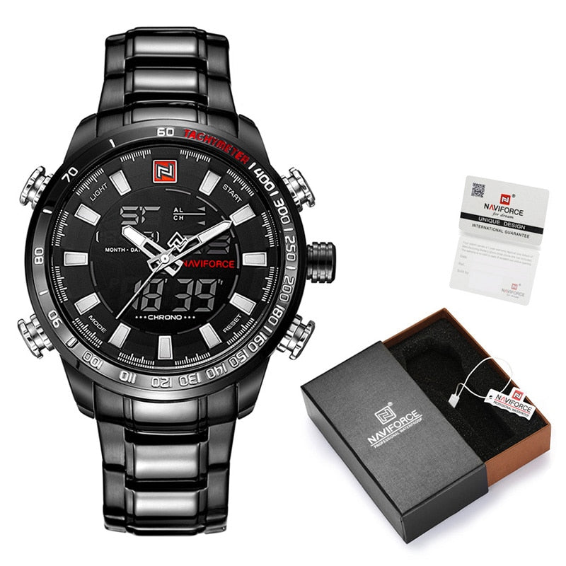 NAVIFORCE NF9093 Herren Multifunktion Militär Chronograph 3BAR Hardlex
