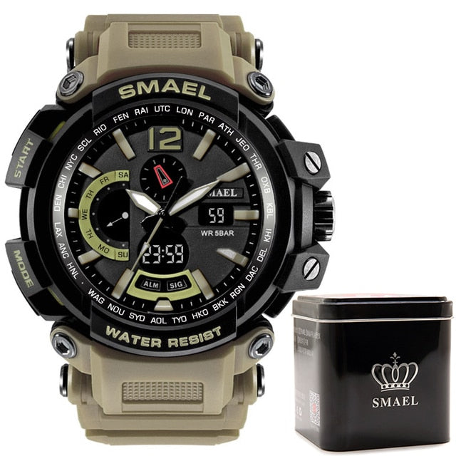 SMAEL WS-1702A Herren Militär Sport-Chronograph 5ATM Dualanzeige