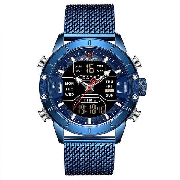 NAVIFORCE NF9153L-BY Herren Militär-Sport-Digitaluhr 3BAR