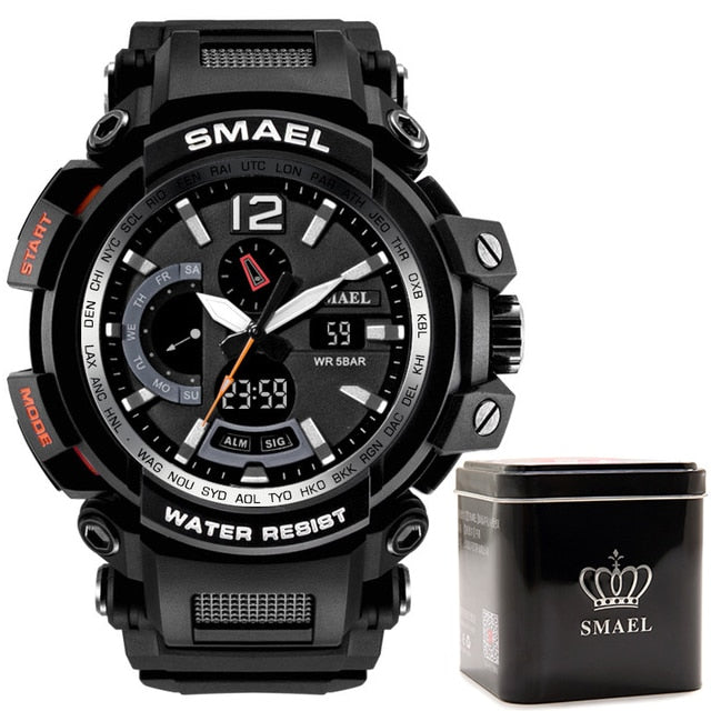 SMAEL WS-1702A Herren Militär Sport-Chronograph 5ATM Dualanzeige