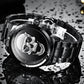 LIGE 9876 Black Skull Edition Designer Analog Herrenuhr 3ATM Hardlex