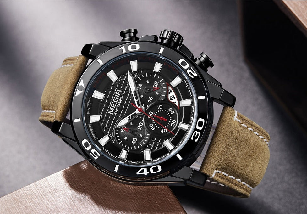 MEGIR 2094G Herren Business Chronograph 3BAR