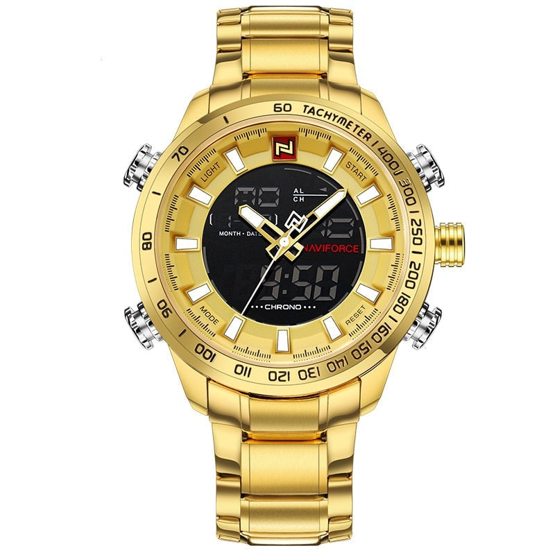NAVIFORCE NF9093 Herren Militärchronograph 3BAR Edelstahl