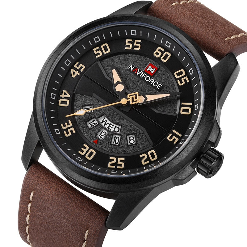 NAVIFORCE NF9124 Herren Quarzuhr 3BAR Hardlex