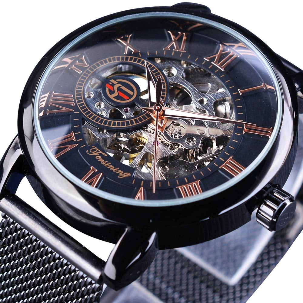 Forsining GMT838-2 Automatik Herren Skelettuhr Glas