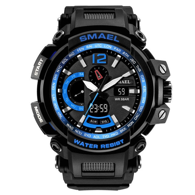 SMAEL WS-1702A Herren Militär Sport-Chronograph 5ATM Dualanzeige