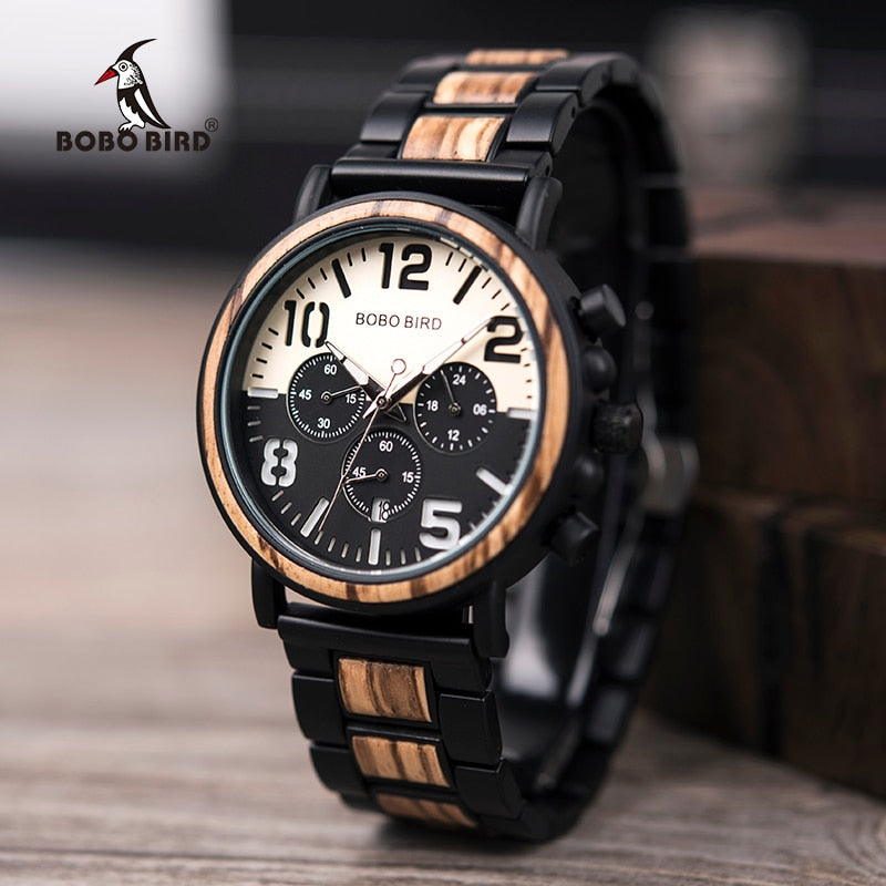 BOBO BIRD Herren Holzchronograph 3ATM