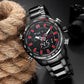 NAVIFORCE NF9093 Herren Multifunktion Militär Chronograph 3BAR Hardlex