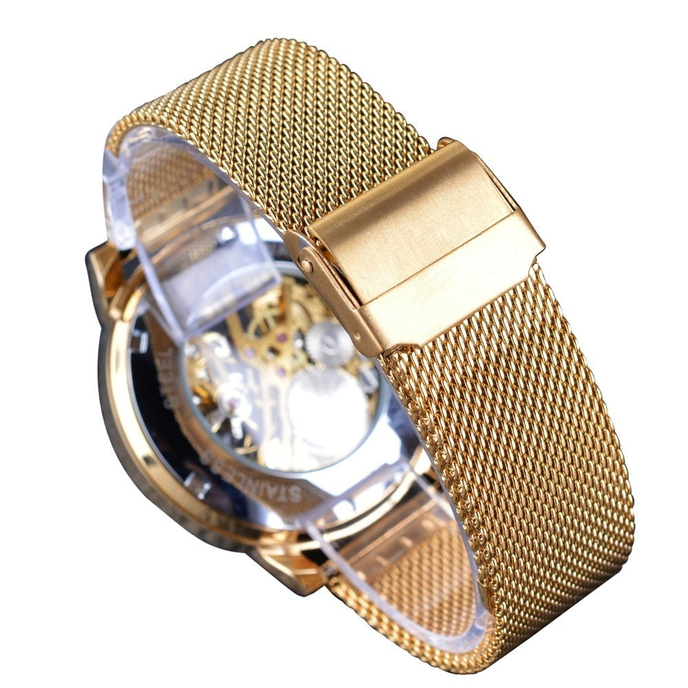Forsining GMT838-2 Automatik Herren Skelettuhr Glas