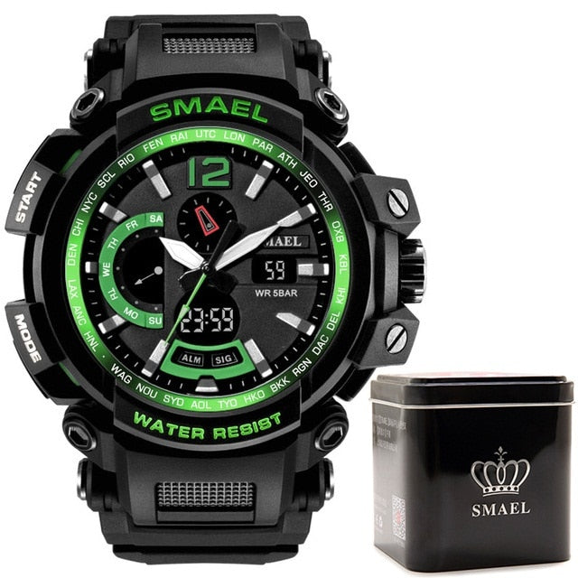 SMAEL WS-1702A Herren Militär Sport-Chronograph 5ATM Dualanzeige