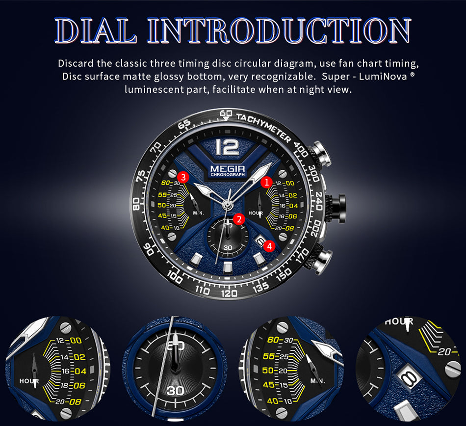 MEGIR 2106G Herren Militär Chronograph 3BAR