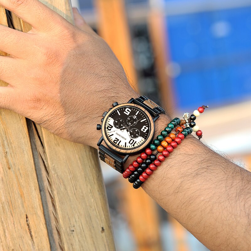 BOBO BIRD Herren Holzchronograph 3ATM