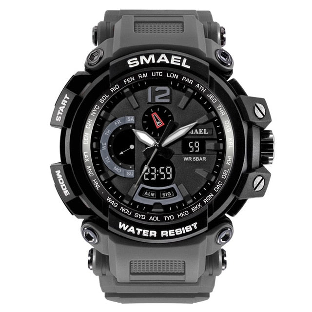 SMAEL WS-1702A Herren Militär Sport-Chronograph 5ATM Dualanzeige