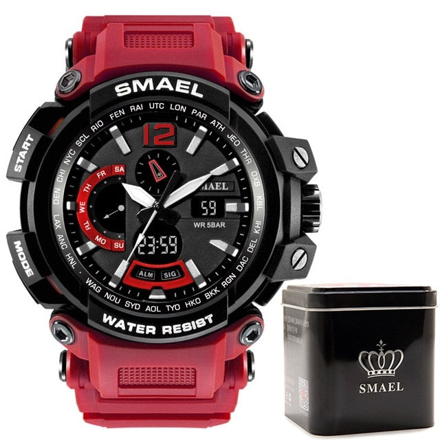 SMAEL WS-1702A Herren Militär Sport-Chronograph 5ATM Dualanzeige
