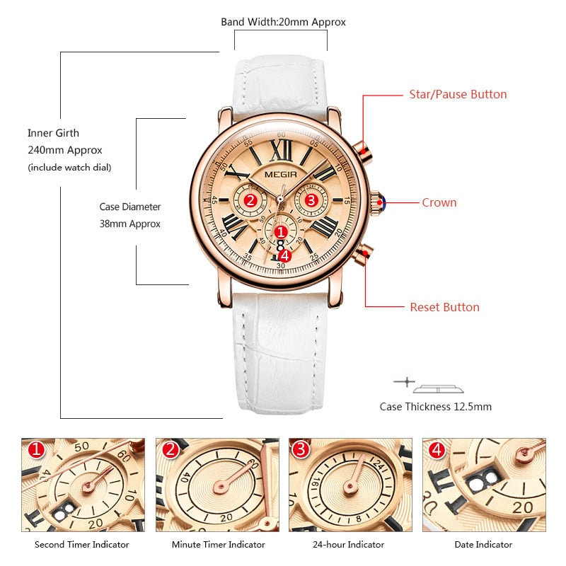 Megir M2058L Damen Chronograph 3ATM