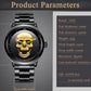 LIGE 9876 Black Skull Edition Designer Analog Herrenuhr 3ATM Hardlex