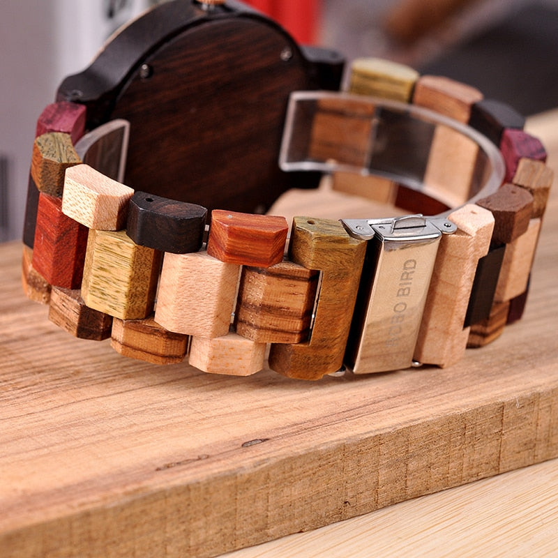BOBO BIRD Holz Quarz Uhr 3ATM Hardlex