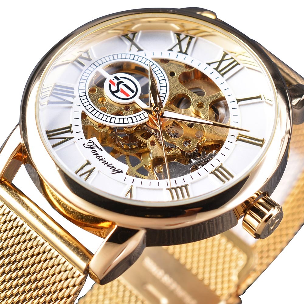 Forsining GMT838-2 Automatik Herren Skelettuhr Glas