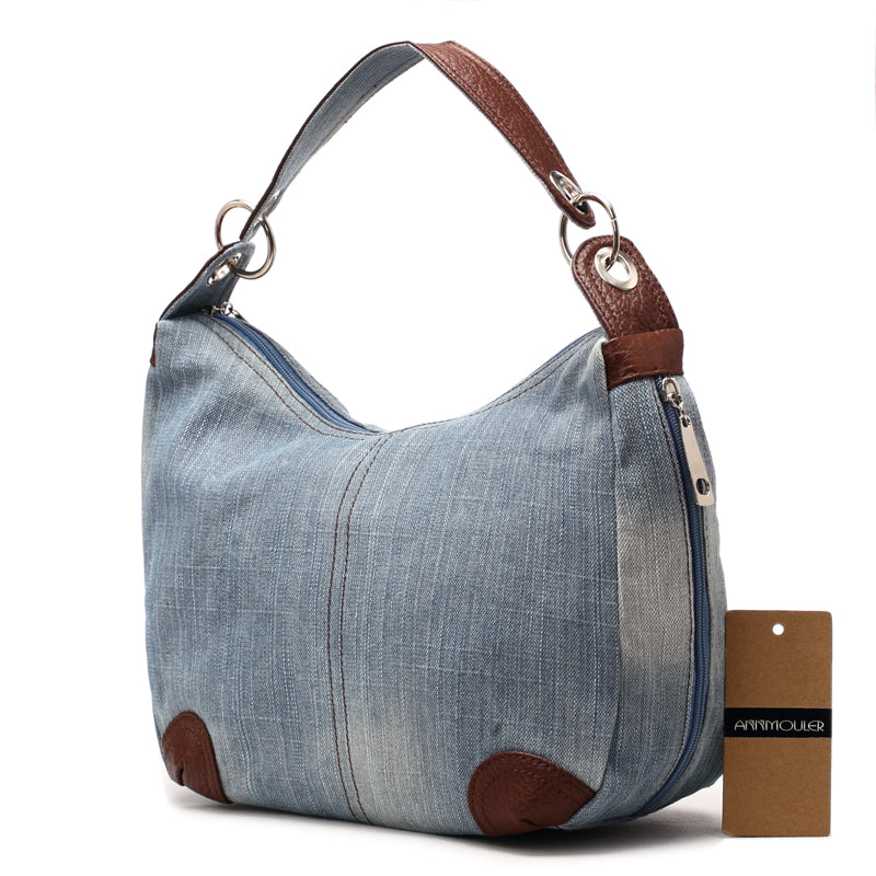 Annmouler Damen Jeans Schultertasche