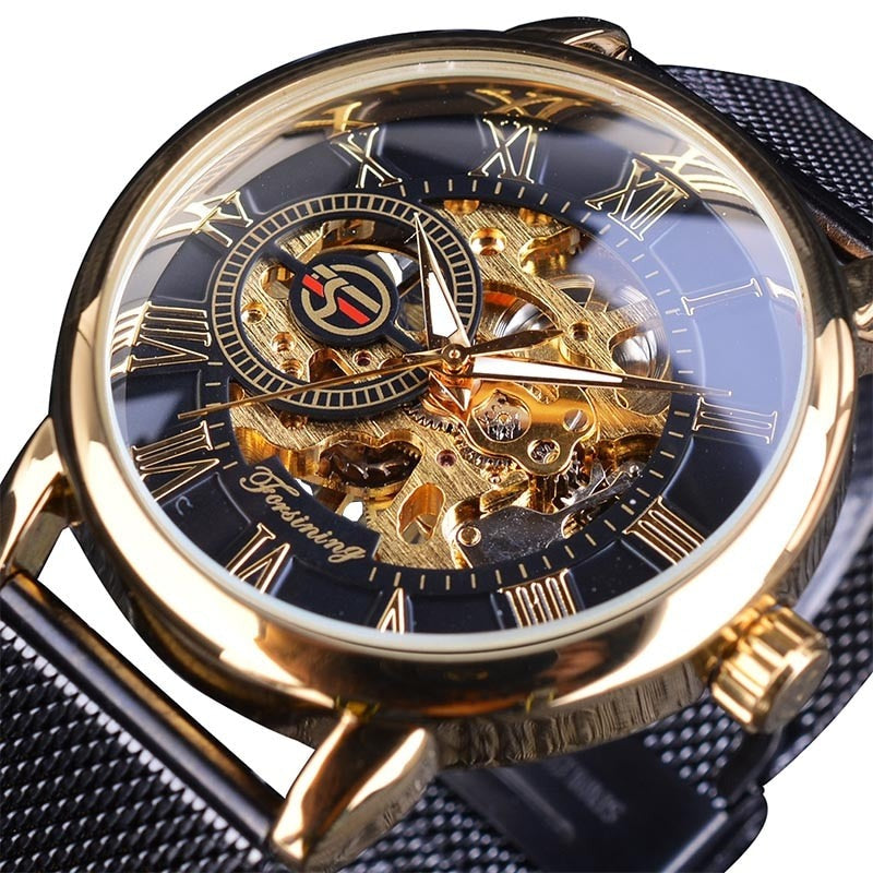 Forsining GMT838-2 Automatik Herren Skelettuhr Glas
