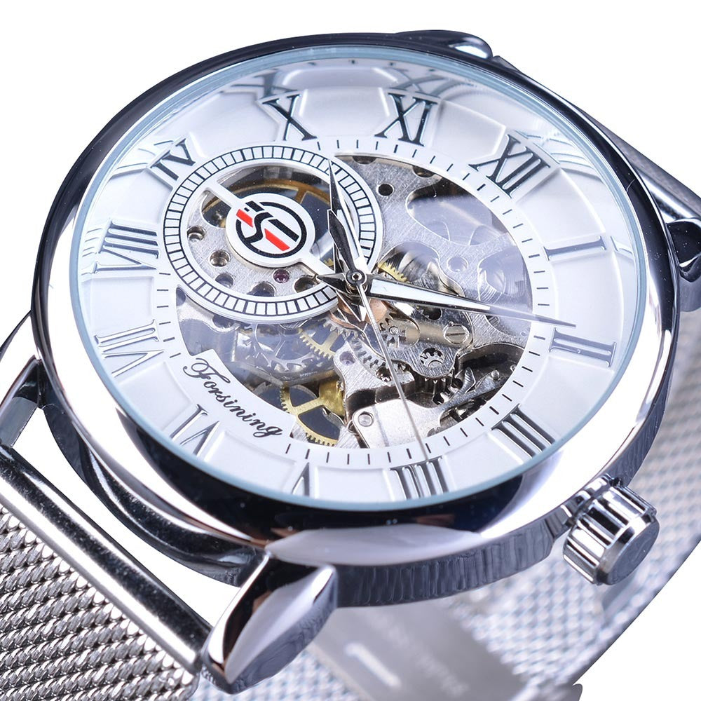 Forsining GMT838-2 Automatik Herren Skelettuhr Glas