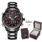 NAVIFORCE NF9093 Herren Multifunktion Militär Chronograph 3BAR Hardlex