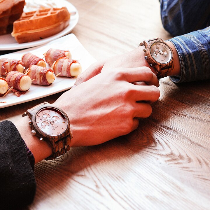 BOBO BIRD Herren Holzchronograph Datumsanzeige 3ATM