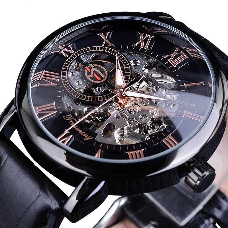 Forsining GMT838-2 Automatik Herren Skelettuhr 3BAR Glas