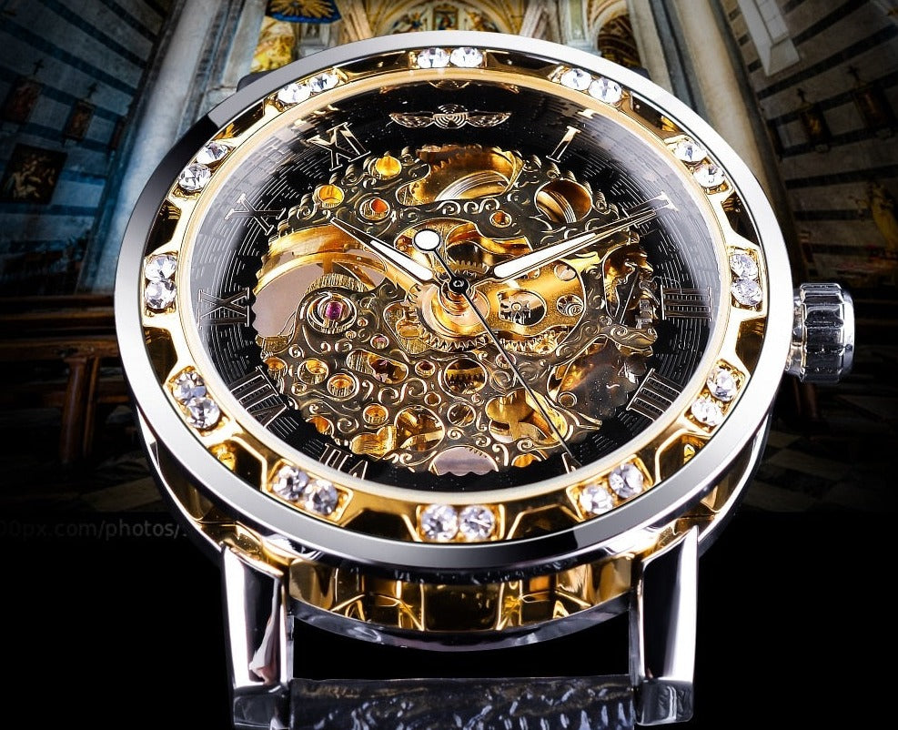 WINNER GMT1089-2 Automatik Herren Skelettuhr Glas
