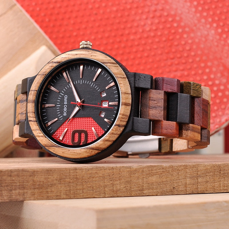 BOBO BIRD Holz Quarz Uhr 3ATM Hardlex