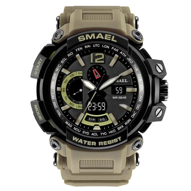 SMAEL WS-1702A Herren Militär Sport-Chronograph 5ATM Dualanzeige