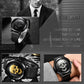 LIGE 9876 Black Skull Edition Designer Analog Herrenuhr 3ATM Hardlex
