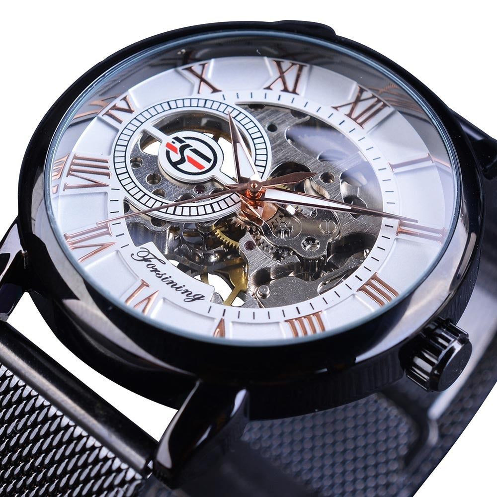 Forsining GMT838-2 Automatik Herren Skelettuhr Glas