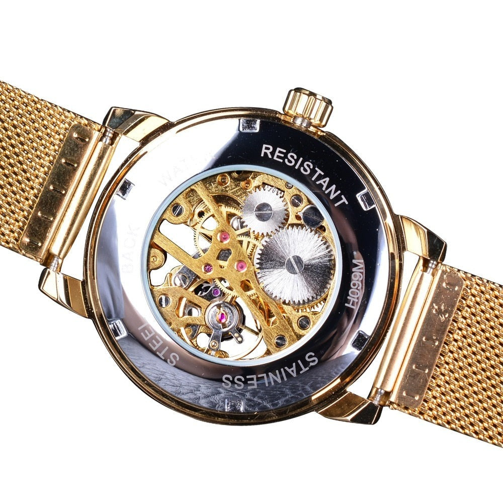 Forsining GMT838-2 Automatik Herren Skelettuhr Glas