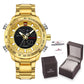 NAVIFORCE NF9093 Herren Multifunktion Militär Chronograph 3BAR Hardlex