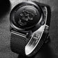 LIGE 9876 Black Skull Edition Designer Analog Herrenuhr 3ATM Hardlex