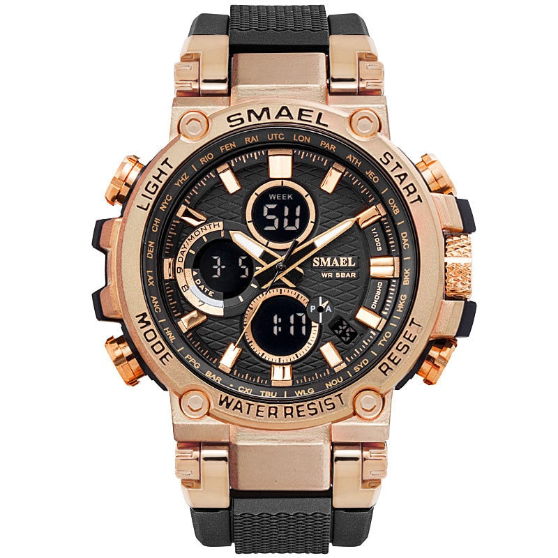SMAEL SL-1803 Herren Sport-Chronograph 5ATM Dualanzeige