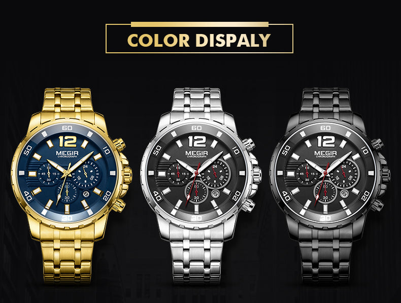 MEGIR 2068 Herren Business Chronograph 3BAR