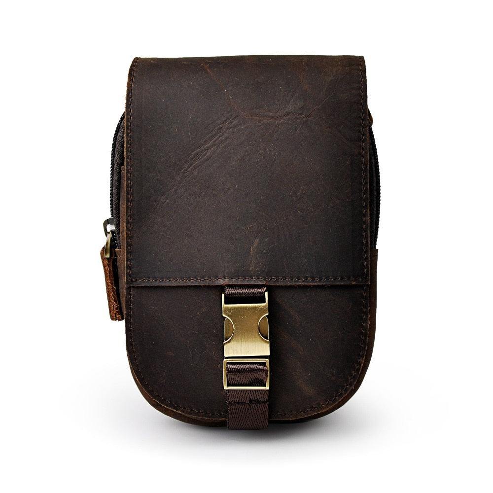 le'aokuu Herren Hüft-Gürteltasche Rindsleder