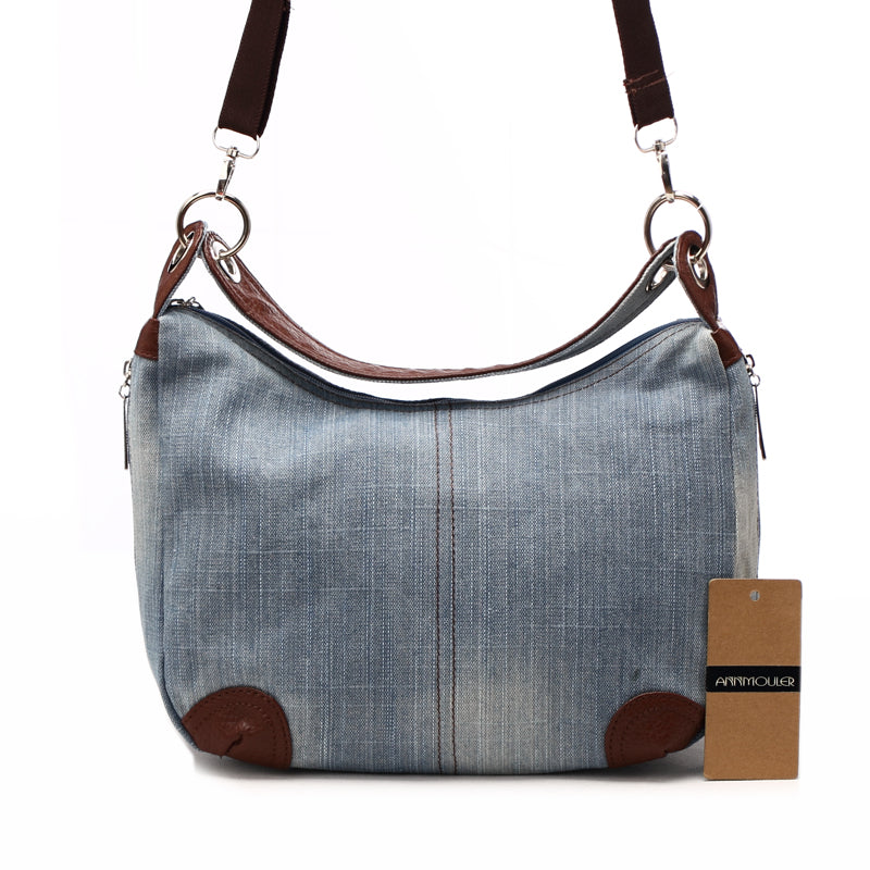 Annmouler Damen Jeans Schultertasche