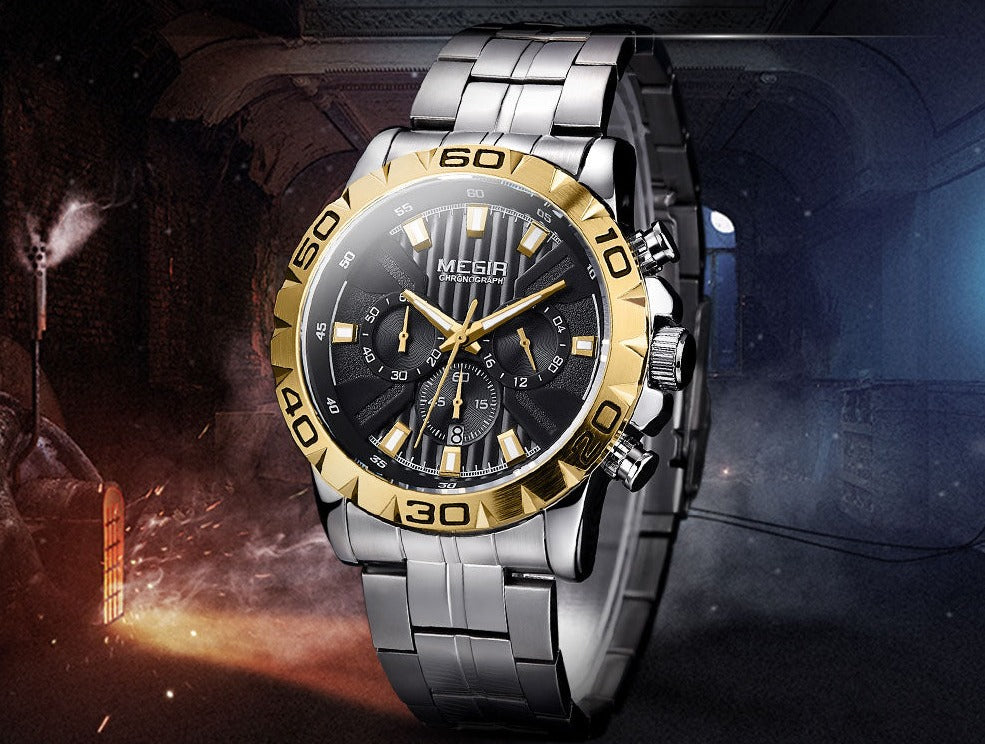 MEGIR 2087G Herren Business Chronograph 3BAR