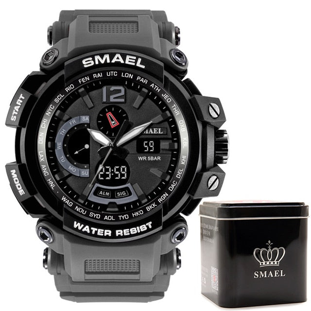 SMAEL WS-1702A Herren Militär Sport-Chronograph 5ATM Dualanzeige