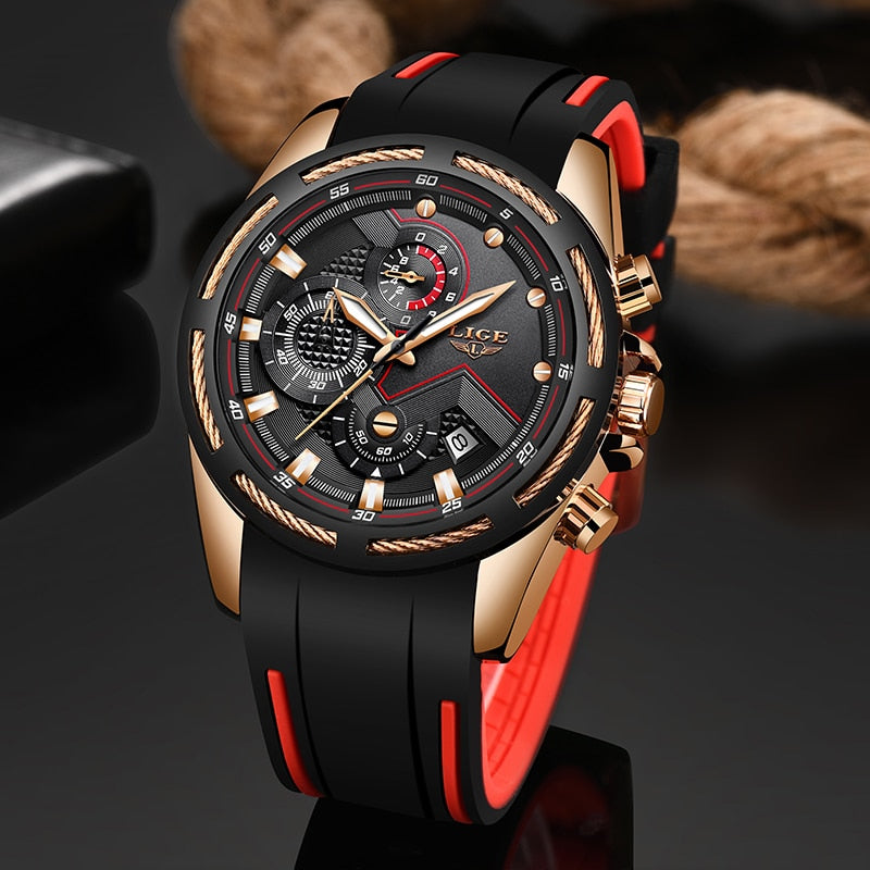 LIGE 9957 Herren Chronograph 3ATM Hardlex