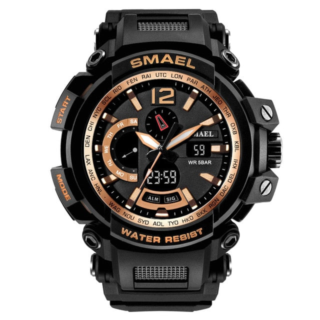 SMAEL WS-1702A Herren Militär Sport-Chronograph 5ATM Dualanzeige