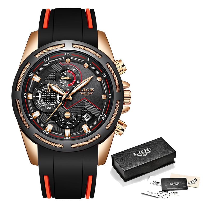 LIGE 9957 Herren Chronograph 3ATM Hardlex