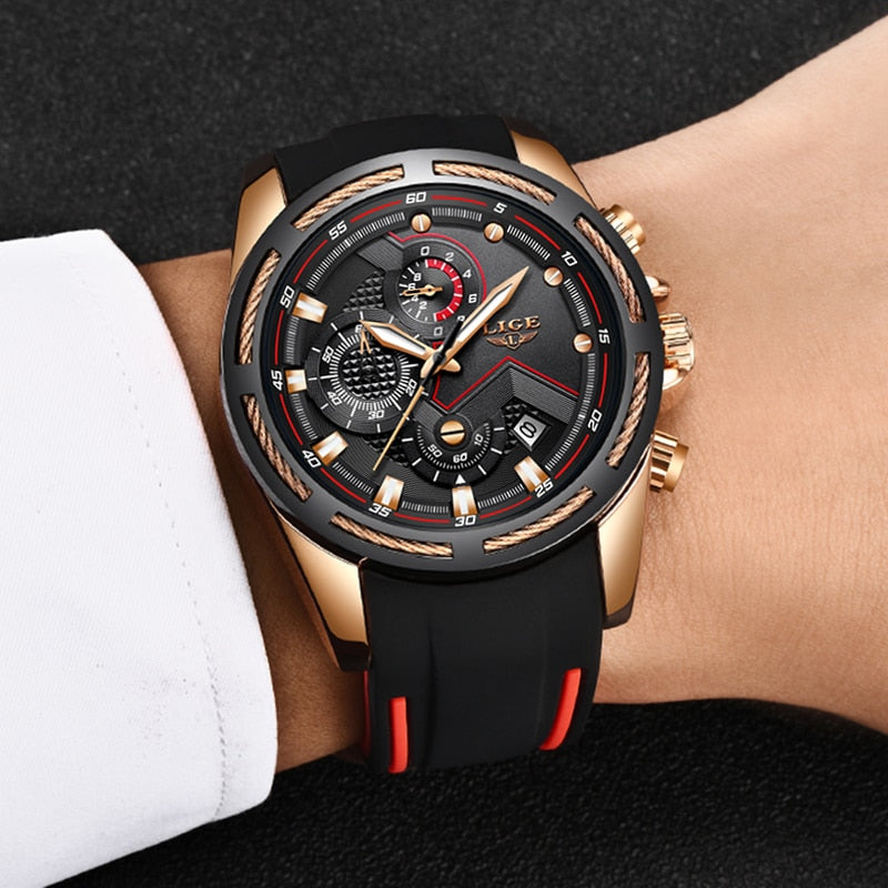 LIGE 9957 Herren Chronograph 3ATM Hardlex