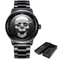 LIGE 9876 Black Skull Edition Designer Analog Herrenuhr 3ATM Hardlex