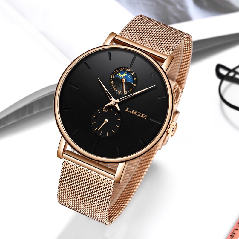 LIGE 9955 Damen Business Uhr 3ATM
