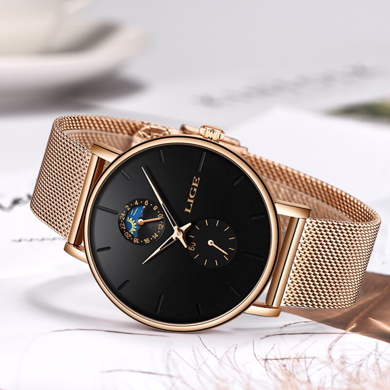 LIGE 9955 Damen Business Uhr 3ATM